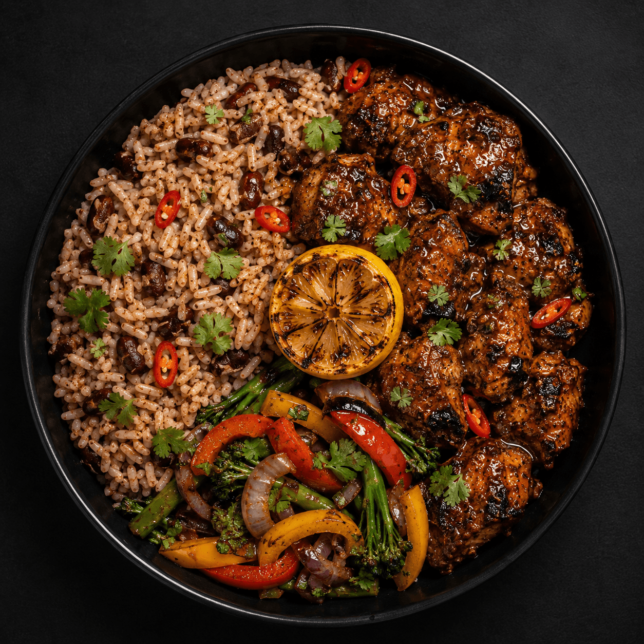 Jerk Chicken With Rice & Peas